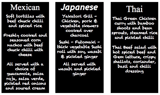 Nickie's wedding menus