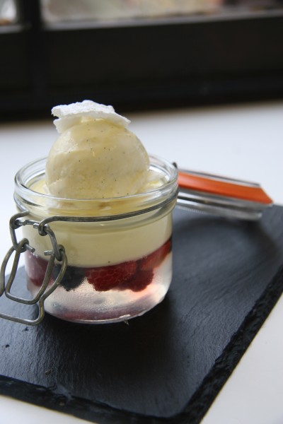 Elderflower Jelly and Lemon Posset Dessert Jacaranda Catering