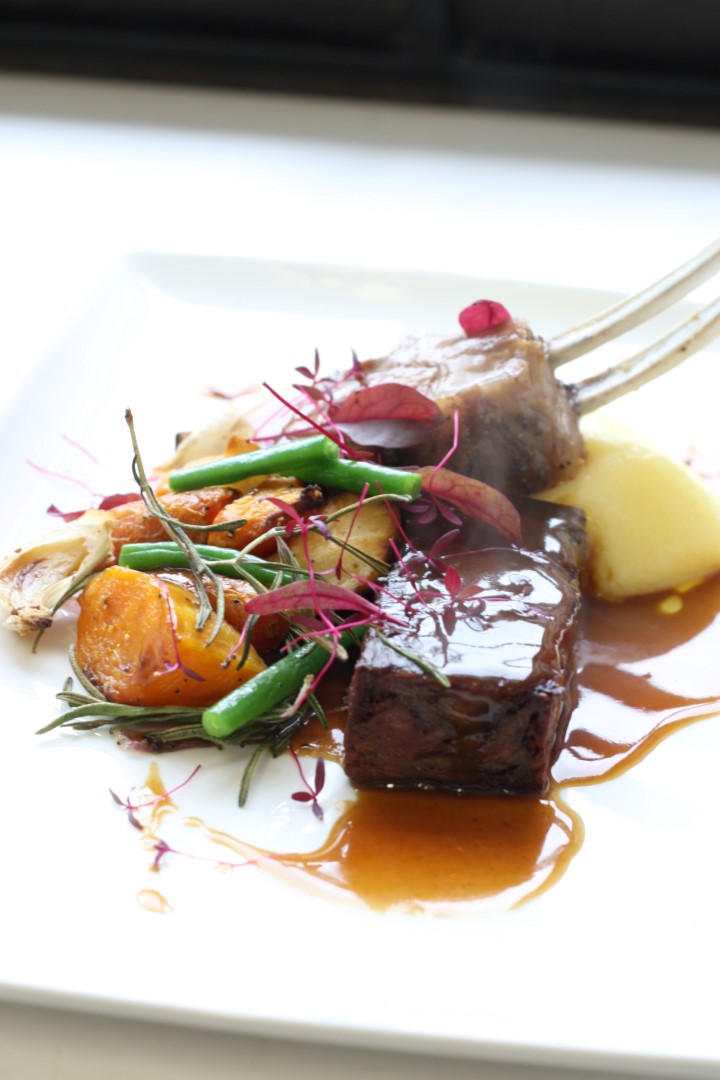 Rack of lamb and slow cooked shoulder